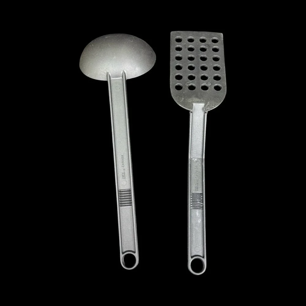 T-Fal Black Nylon Slotted Holes Spatula Flipper & Ladle Dipper Canada - Lot of 2